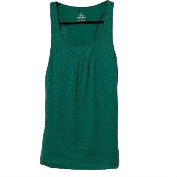 Prana Tops - Prana Mika Tank Burnout Double Layer Racer Back Yoga, Run,, XS. Dragon Fly Green